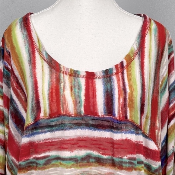 NWT New Directions striped scoop neck 3/4 sleeve knit tunic top, size 3X. - Picture 5 of 10